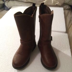 Osh Kosh B’Gosh Lumi Brown 14 CM Knee High Buckle Accents Sz-7Med Girl B…